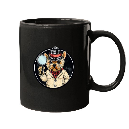 Yorkshire Terrier Detective Funny Dog Mystery 1 Mugs