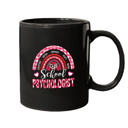 School Psychologist Rainbow Psychology Teacher Leoprad Plaid Mugs