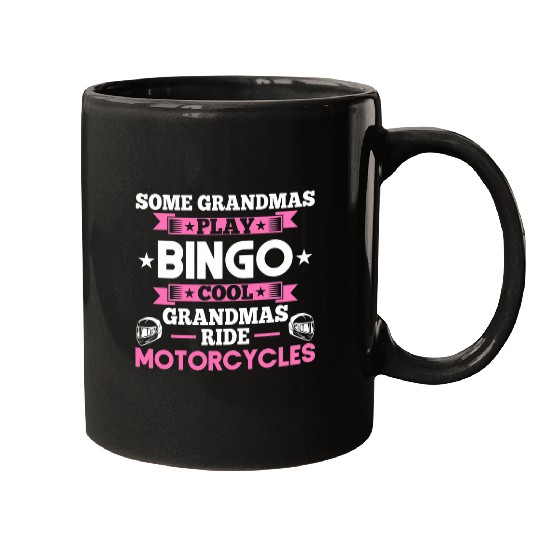 Womens Funny Bike Life Cool Grandmas Ride Motorcycles Mugs