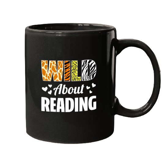 Wild About Reading Teacher Librarian Bibliophile Book Lover Mugs