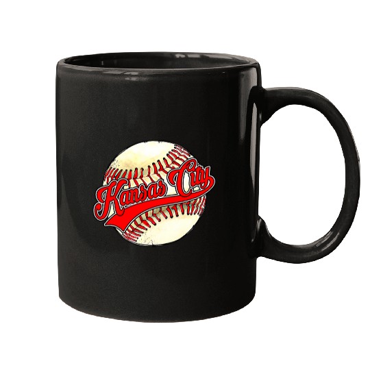 vintages Kansas Cityscape Funny Baseball Lover Player Mugs