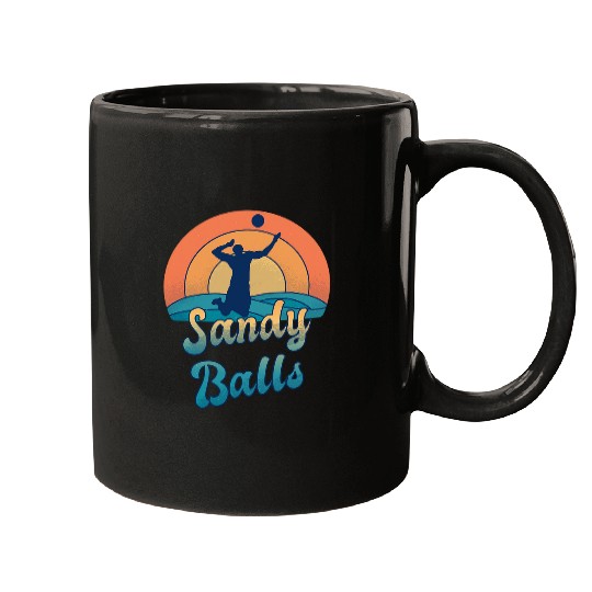 Sandy Balls for a Beach Volleyball Player Mugs