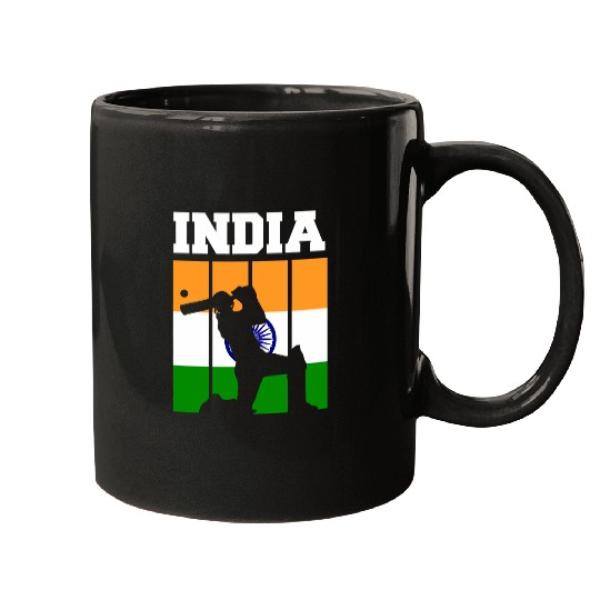Patriotic Indian Cricket Players Cricketer India Flag Mugs