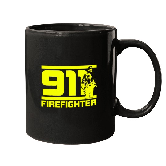 Mens 911 Firefighter Dad Father Fireman Husband Mugs