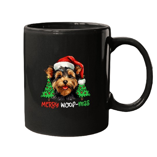 Yorkshire Terrier Yorkie Merry Woofmas Christmas Xmas Mugs