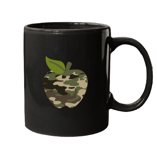 Apple Camoflauge Student Teacher Camo Military Tactical Boys Mugs