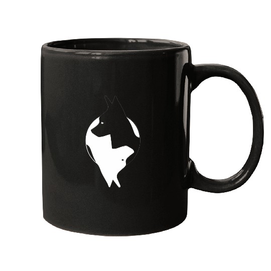 Yin Yang Miniature Pinscher Funny Min Pin Symbol Mugs