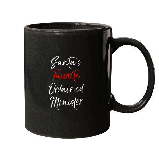 Santas Favorite Ordained Minister Wedding Christmas Mugs