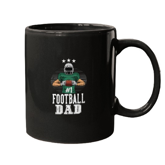 Mens 1 Football Dad T for Fathers Day Football Coachs Daddy 28 Mugs
