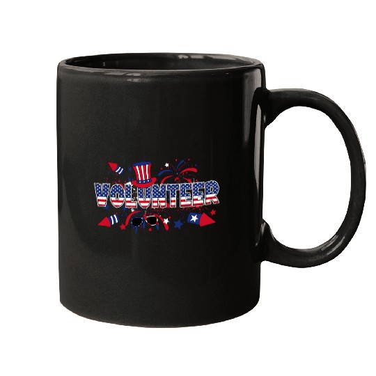 4th Of July Volunteer American Flag Voluntary Worker Mugs