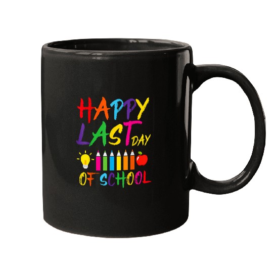 Happy Last Day of School Teacher Student Graduation 4 Mugs