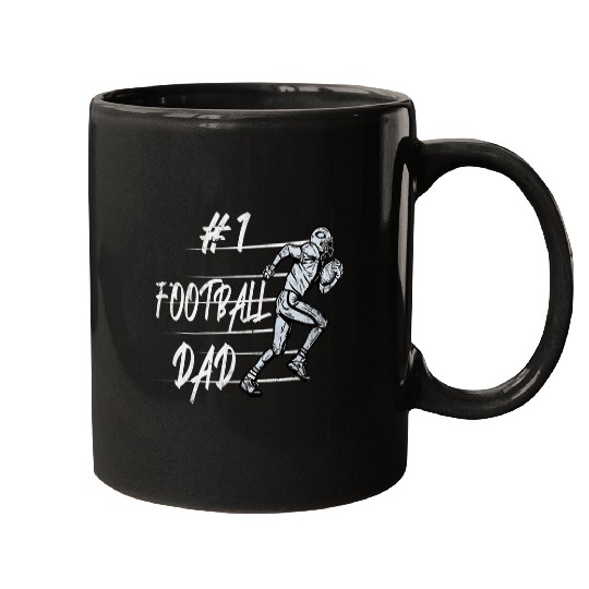 Mens 1 Football Dad T for Fathers Day Football Coachs Daddy 27 Mugs