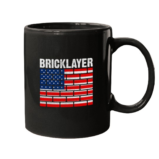 Patriotic Bricklayer Job Bricks Construction Mortar Mason Mugs