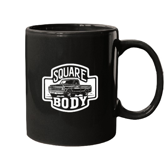 Old Lifted Truck Driver Square Body Mugs