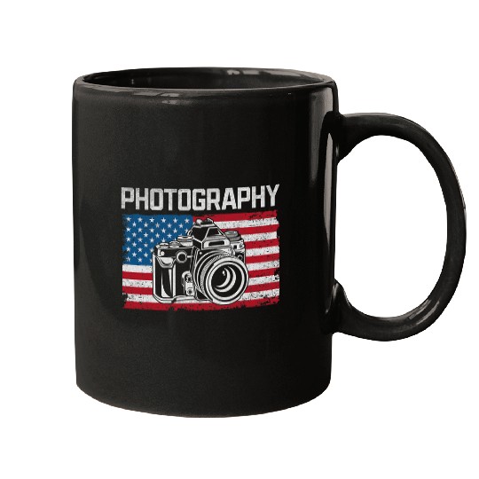 Photography US Flag Photography Lover Camera Photographer Mugs