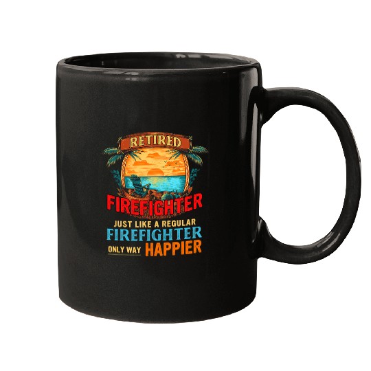 vintages Beach Retired Firefighter Definition Only Happier Mugs