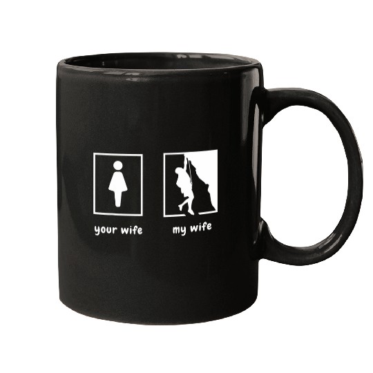 Your Wife VS My Wife Rock Climbing Bouldering Mugs