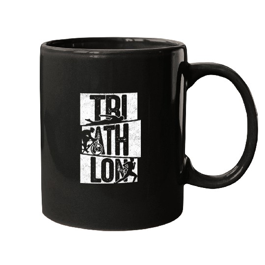 Tri Ath Lon Swim Bike Run Fitness Sports Athlete Runner Mugs