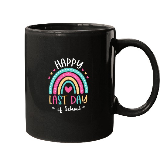 Happy Last Day Of School Teacher Student Graduation Rainbow 23 Mugs