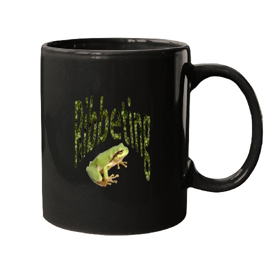 Ribbeting Text Pattern With Tree Frog Photograph Mugs