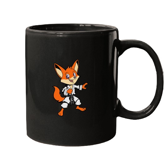 Comic fox does karate Mugs