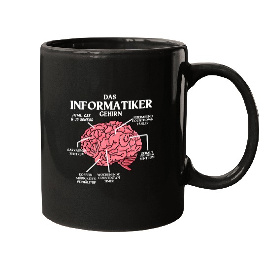 The computer scientist brain for programmers coders and nerds Mugs