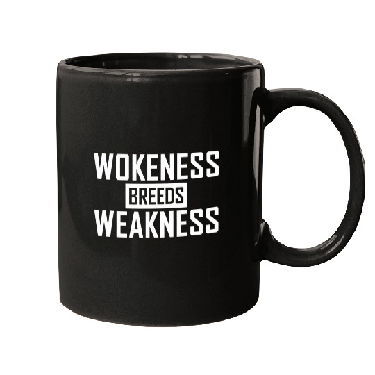 Wokeness Breeds Weakness Funny Patriot Workout Gym Fitness Mugs