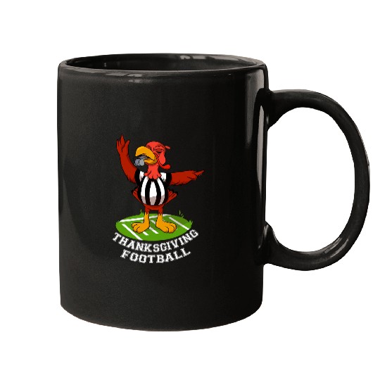 Thanksgiving Football Funny Gobble Turkey Referee Sports Fan Mugs