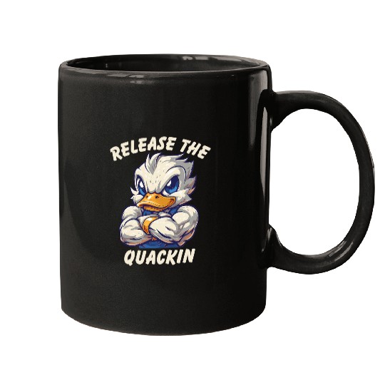 Release The Quackin Workout Funny Duck Fitness Humor Mugs