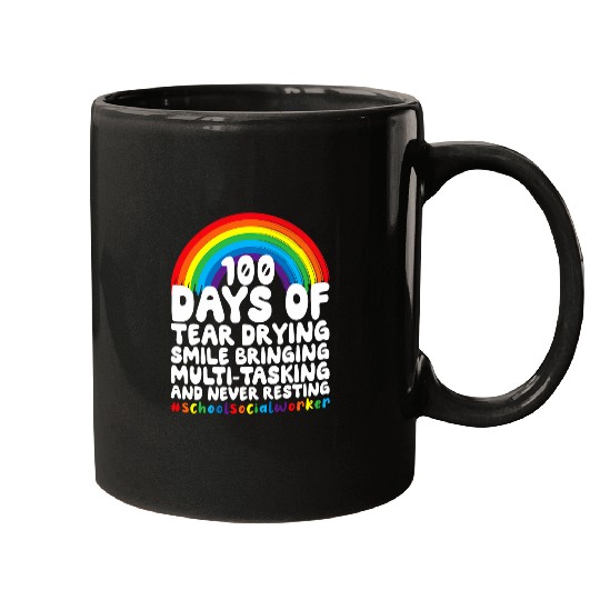 100 Days Of School Smile Bringing School Social Worker 1 Mugs