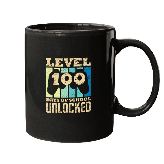 100 DAYS OF SCHOOL VIDEO GAMER 100th Day Teacher Student Kid Mugs