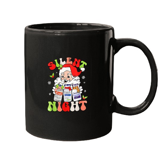 Retro Silent Night ICU nurses Christmas Intensive Care Unit Mugs