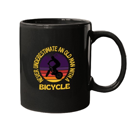 Never Underestimate an Old Man With A Bicycle Cycling 22 Mugs