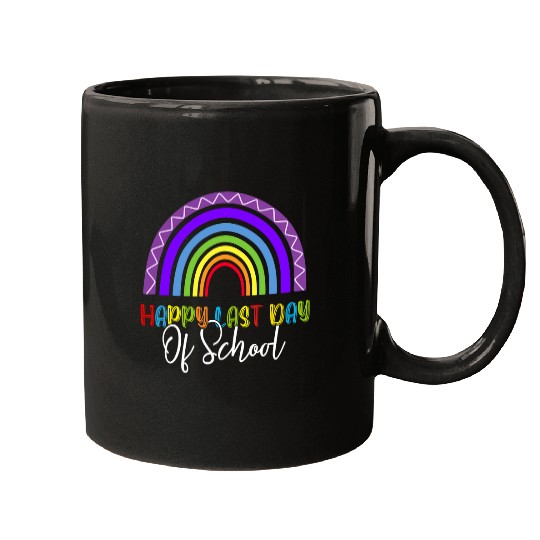 happy last day of school teacher student graduation rainbow 10 Mugs