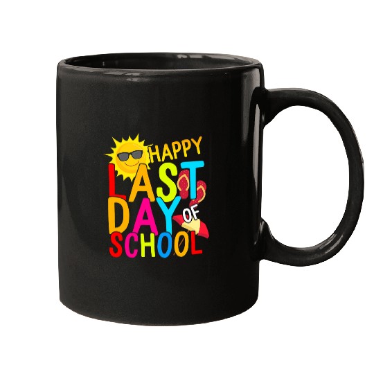 Happy Last Day Of School Teacher Student Graduation Summer 4 Mugs