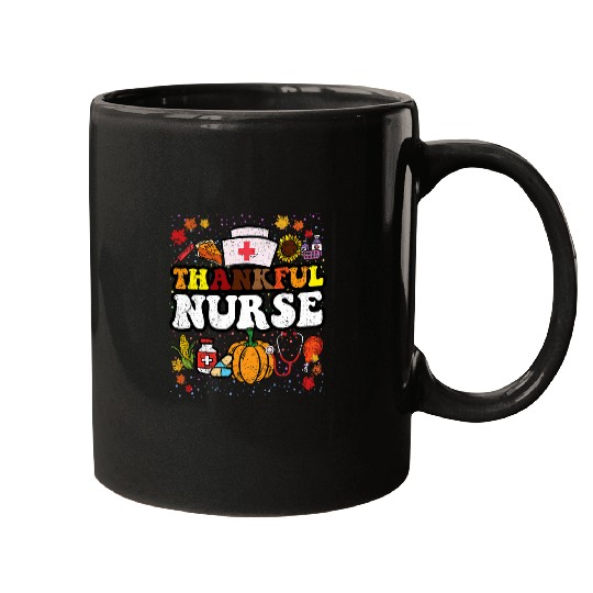 Thankful nurses Thanksgiving Day RN Nursing Student Mugs