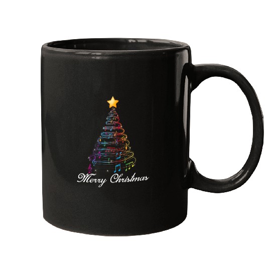 Music Note Tree Wish You A Merry Christmas Musical Musician Mugs