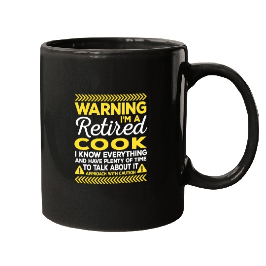 Warning Retired Cook Funny Chef Humor Culinary Artist Mugs