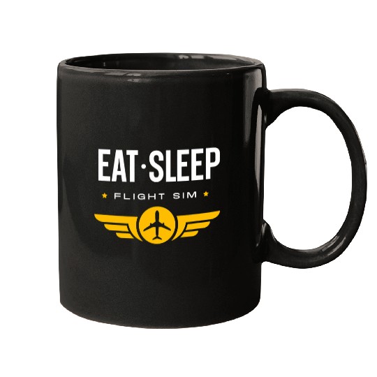 Eat Sleep Flight Sim Simulator Pilot Mugs