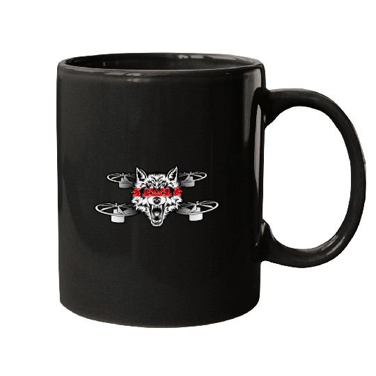 The Drone wolfs Pilot Flying Hobbyist Quadcopter Mugs