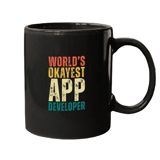 Retro Worlds Okayest App Developer Funny Programmer Mugs