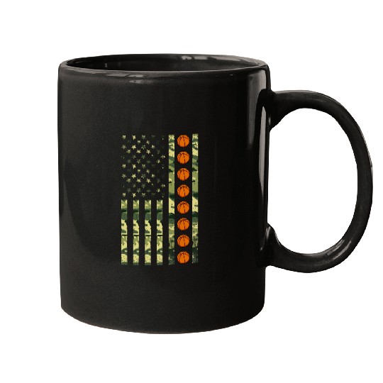 Patriotic Basketball Player USA American Flag Proud Coach Mugs