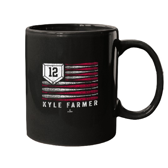 vintages US Flag Baseball Stripes Kyle Farmer Minnesota MLBPA Mugs