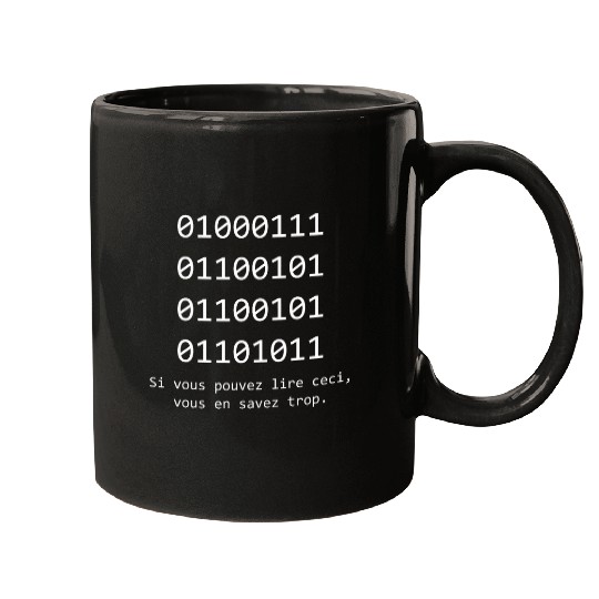 Binary Code Developer Funny French Programmer phrase Mugs