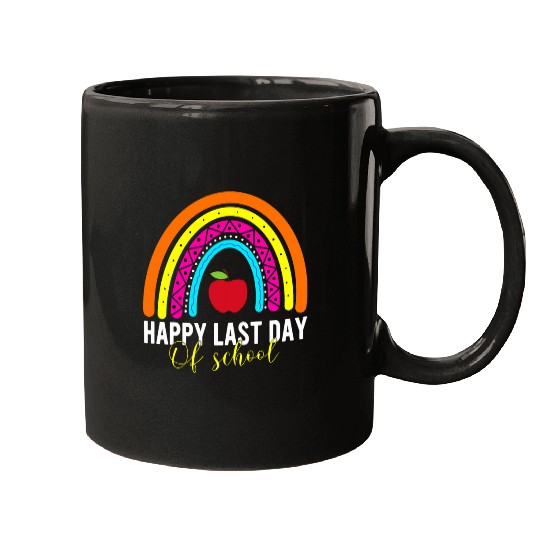 Happy Last Day of School Teacher Student Graduation Rainbow 18 Mugs