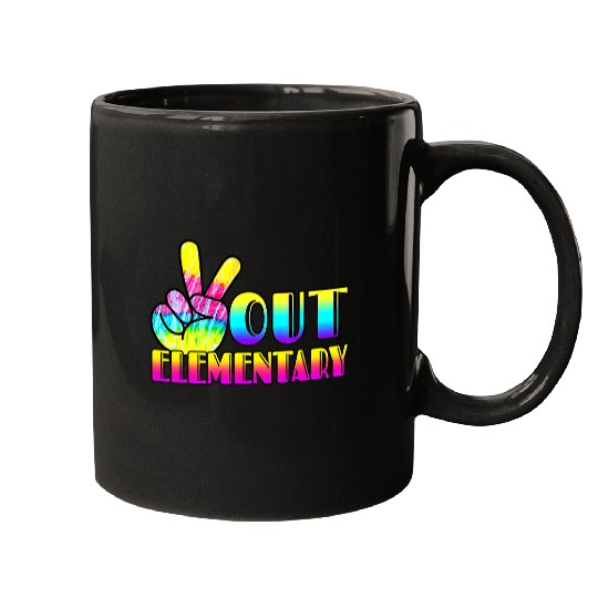 Peace Out Elementary Last Day of School Graduation Tie Dye Mugs