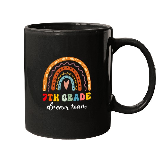 7th Grade Dream Team Boho Rainbow Teacher Back To School Mugs
