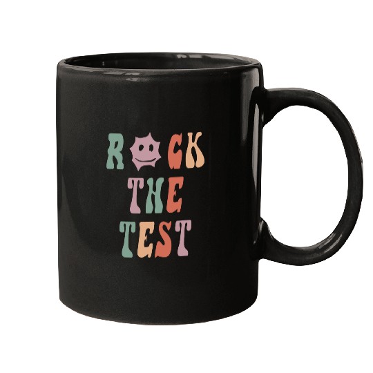 Rock The Test Testing Day Retro Motivational Teacher Student 4 Mugs
