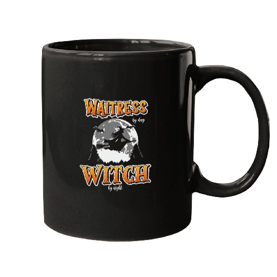 Halloween Waitress Witch Funny Cute Restaurant Server Women Mugs