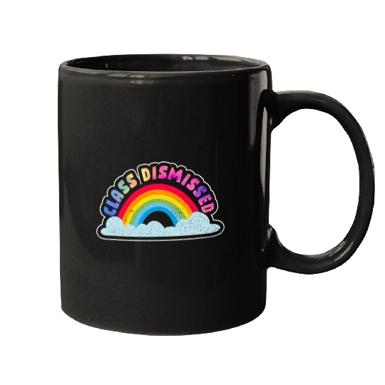 Teacher Happy Last Day Of School Rainbow Class Dismissed Mugs
